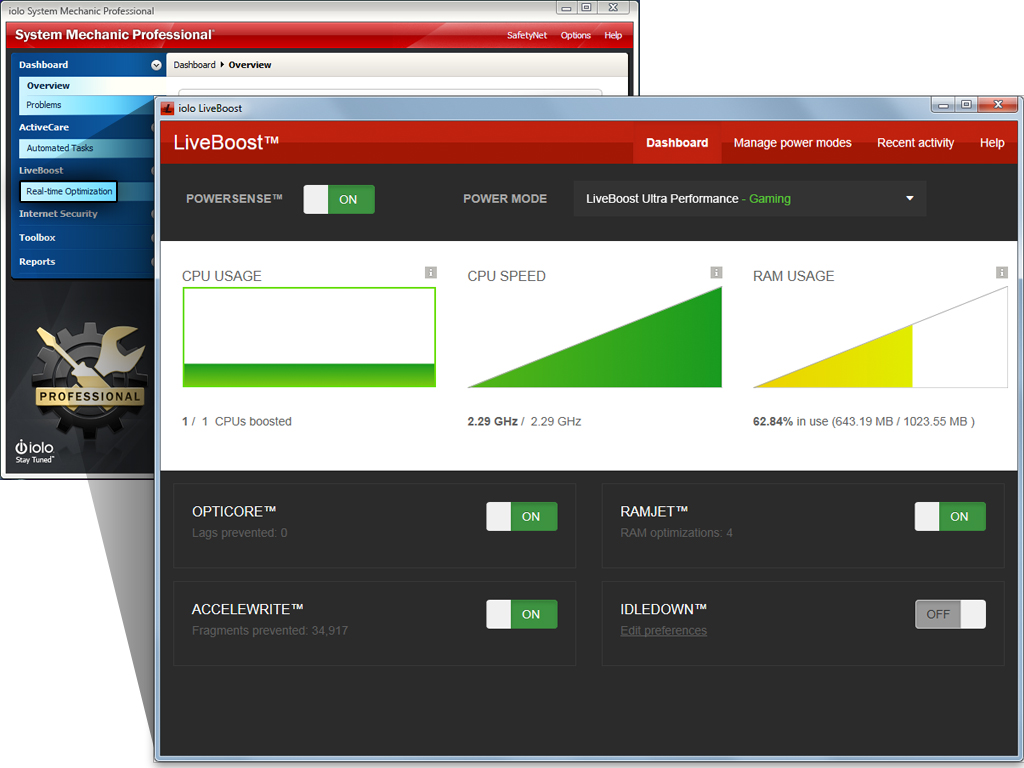 System Mechanic with LiveBoost screenshot