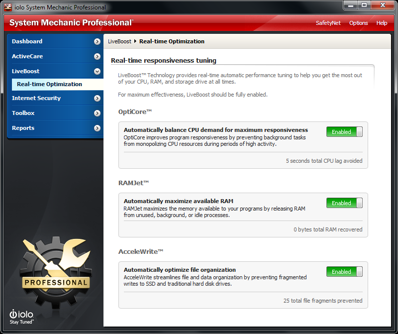 screenshot LiveBoost