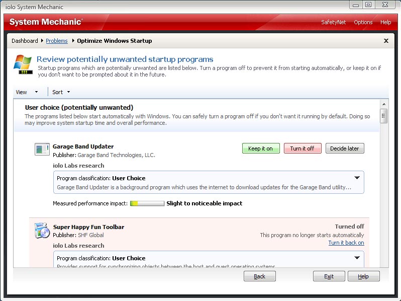 sm screenshots startup Optimizer large